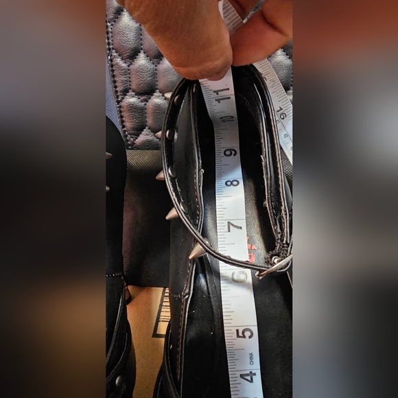 Demonia Black and Silver Studded Platform Shoes - Picture 10 of 10